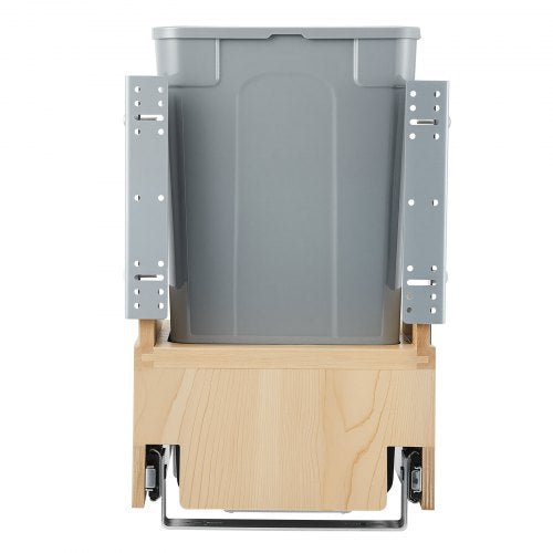 Wood Pullout Trash Can for Kitchen Cabinets 35 QT Garbage Waste Recycling