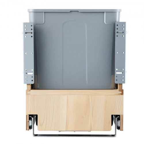 Wood Pullout Trash Can for Kitchen Cabinets 35 QT x2 Double Under Sink
