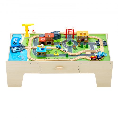Train Table 62 Multicolor Pieces Wooden Kids Activity Table with Large
