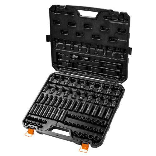 38 Drive Impact Socket Set SAE 1434 and Metric 619mm 90 Piece