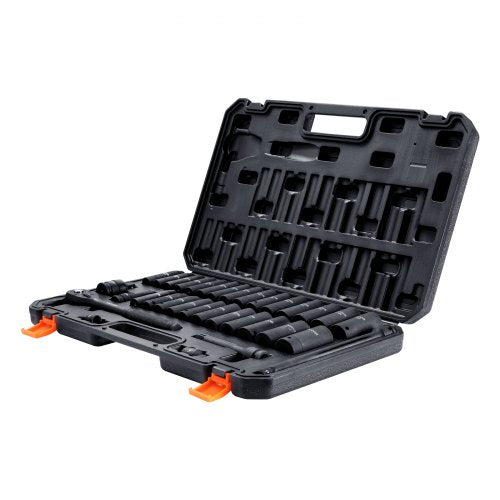 1/2" Drive Impact Socket Set 33 Piece Socket Set SAE 3/8"-1" and Metric