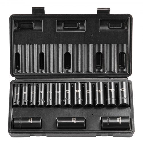 38 Drive Impact Socket Set 15 Piece Deep Socket Set Metric 822mm 6
