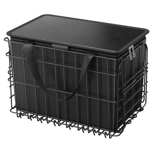 Rear Bike Basket Folding Wire Bicycle Basket with Cargo Net Removable
