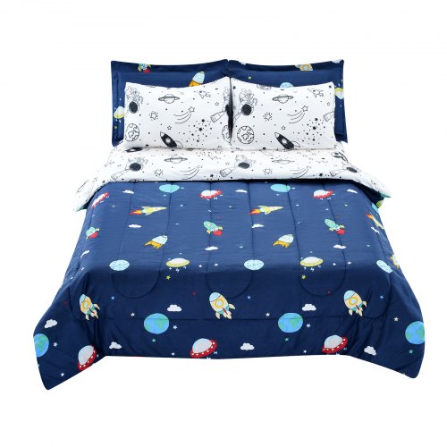 Kids Comforter Set 7 Pieces Twin Bedding Sets with 1 Comforter 1 Flat