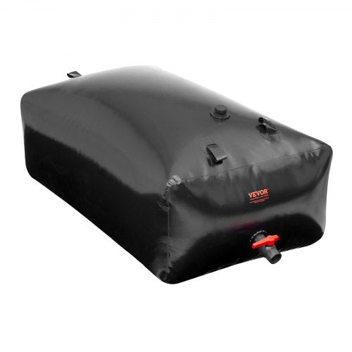 Portable Water Storage Bladder 142.7 Gal PVC Collapsible Water Tank Black