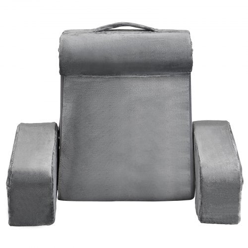 Reading Pillow Backrest Support Pillow with Arm and 3 Pockets Large Size