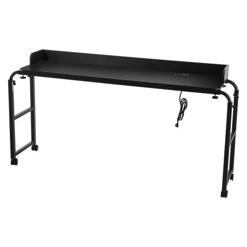 Overbed Table Mobile Bed Side Table with 4 Wheels 2 with Brakes and Power