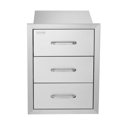 Outdoor Kitchen Drawers 16 W x 215 H x 18 D Flush Mount Triple Access