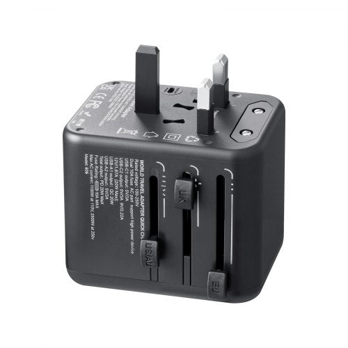 Universal Travel Adapter 5in1 International European Power Adapter with 2 USBC