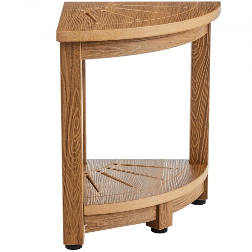 Corner Shower Bench 165 Height 128 Radius Faux Wood Grain Polystyrene
