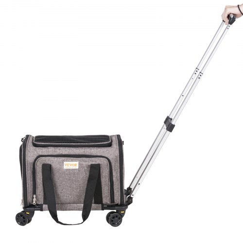 Cat Carrier with Wheels Airline Approved Rolling Pet Carrier with Wheels