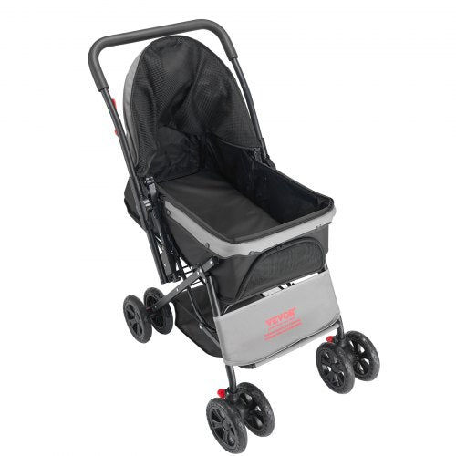 Pet Stroller 44 lbs Weight Capacity Foldable Dog Stroller Cart 4 Wheels