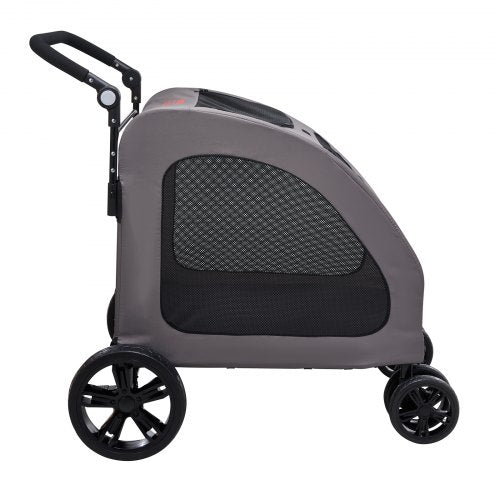 Pet Stroller 4 Wheels Dog Stroller with Brakes 160lbs Weight Capacity