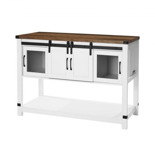 Coffee Bar Cabinet 473 x 157 x 32.7 in Farmhouse Coffee Bar Cabinet with 4Tier