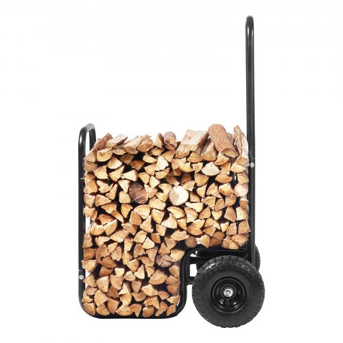 Firewood Log Cart 250 lbs Load Capacity Outdoor and Indoor Wood Rack