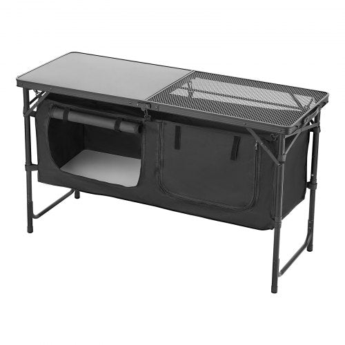 Camping Kitchen Table Folding Outdoor Cooking Table 3 Adjustable Heights