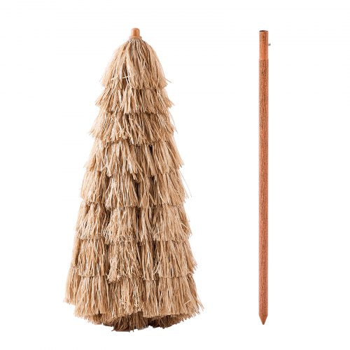 Tiki Umbrella 8 ft Thatched Patio Umbrella with Tilt Hawaiian Style Beach