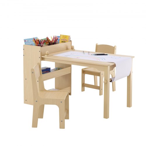 Kids Art Table and 2 Chairs 2in1 Toddler Craft and Play Activity Table