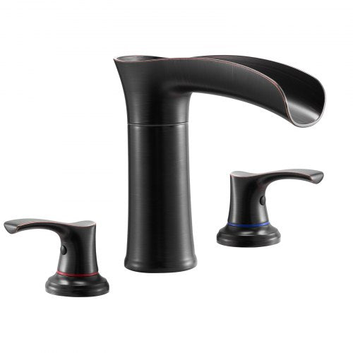 Roman Tub Faucet 3 Hole Waterfall Bathtub Faucet Zinc Alloy Bath Tubs