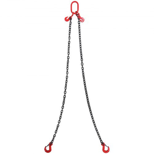 38 x 6 Chain Sling 2 Legs G80 Lifting Chain with Grab Hooks 11000 lbs