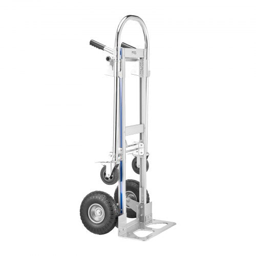 2 In 1 Hand Truck 1000 Lbs Load Capacity For 4Wheel Mode Convertible Dolly