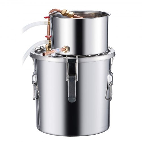 Alcohol Still 3 Gal 11.4 L Stainless Steel Water Alcohol Distiller with Copper