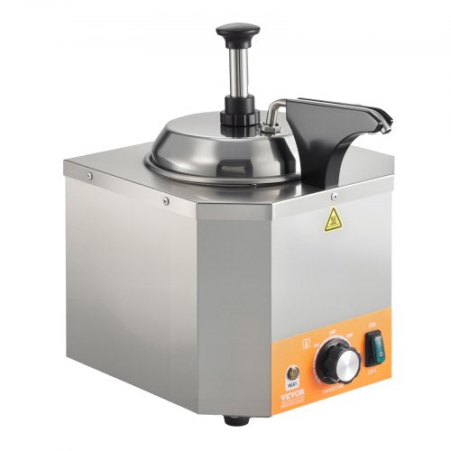 Electric Cheese Dispenser With Pump 24L Commercial Hot Fudge Warmer Stainless
