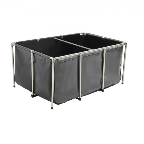 Canvas Fish Pond 270 Gal Above Ground Fish Pond PVC Koi Tank with Clear