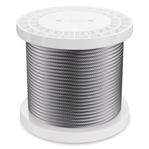 Wire Rope 14 250 ft Zinc Galvanized Carbon Steel Cable with Gloves 7000