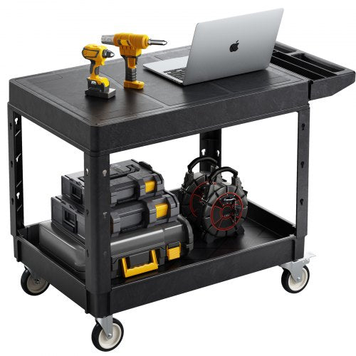 Utility Cart 550 lbs Load Capacity 37 x 25.4inch Service Cart TwoShelf