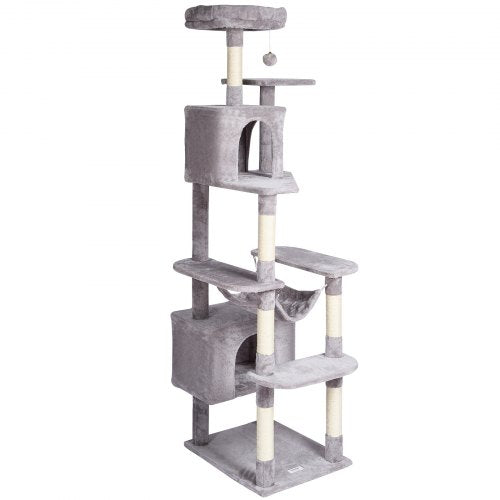 Cat Tree for Indoor Cats 72 Cat Tower with 2 Cat Condos Sisal Scratching