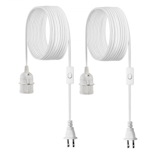 Plug In Hanging Light Cord Kit 16Ft Lantern Extension Cords 2 Pack E26 Socket