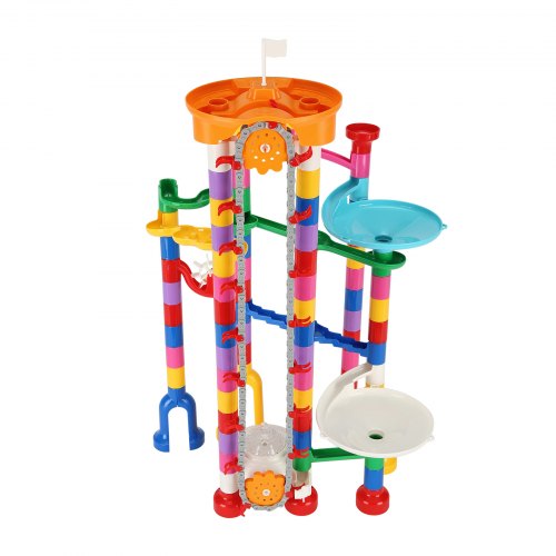 Marble Run Set 230 PCS with Motorized Elevator with 15 Plastic Marbles