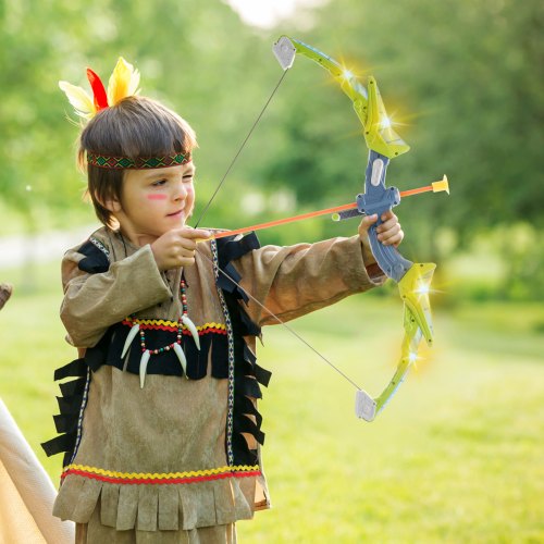 Bow and Arrow Set for Kids 2 Pack LED Light Up Archery Set with 20 Suction