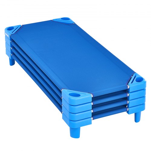 Stackable Kiddie Cot Pack of 4 Portable Toddler Nap Cots Standard Size