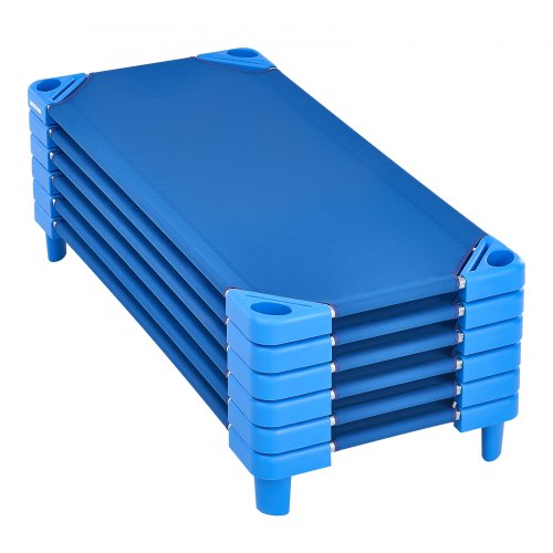 Stackable Kiddie Cot Pack of 6 Portable Toddler Nap Cots Standard Size
