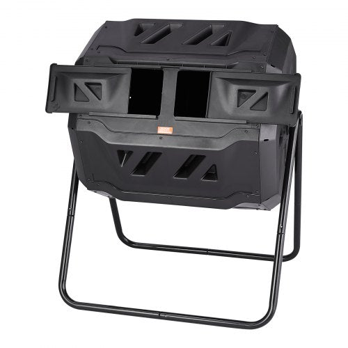 Compost Bin 43Gal Dual Chamber Composting Tumbler Large Tumbling Rotating