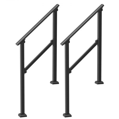 Handrails for Outdoor Steps 2 PCS 23 Step Stair Hand Rail Kit