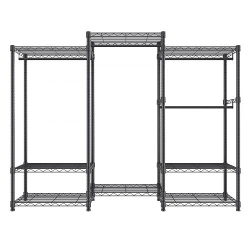 Heavy Duty Clothes Rack Rolling Clothing Garment Rack with 4 Hang Rods 8