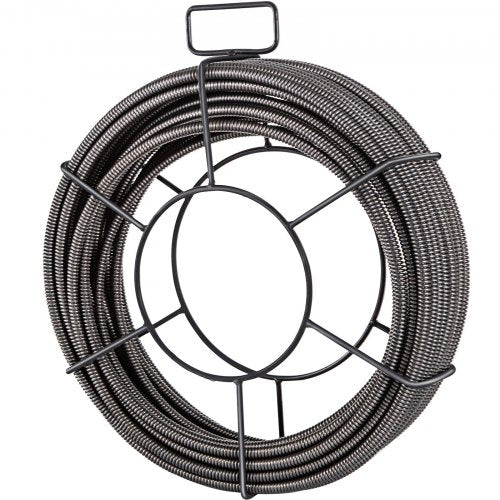Drain Cleaning Cable 100 FT x 38 Inch Solid Core Steel Sewer Cable with 4