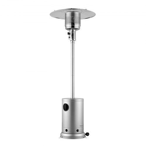 Propane Patio Heater 50000BTU Tall Hammered wRound Table Outdoor Silver – 19 L