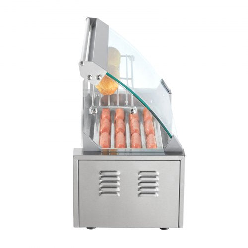 Hot Dog Roller 5 Rollers 12 Hot Dogs Capacity 750W Stainless Sausage Grill