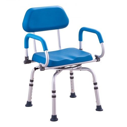 Swivel Shower Chair 360 Degree Adjustable Shower Seat with Pivoting Arms