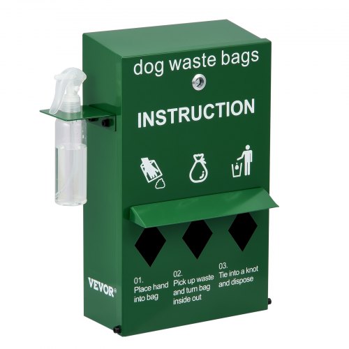 Dog Poop Bag Dispenser with Hand Wash Bottle Lockable Outdoor Dog Waste Bag