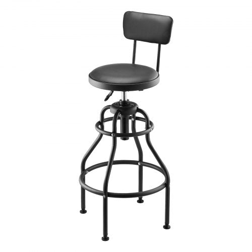 Shop Stool with Backrest Pneumatic Garage SeatWork Stool with 300 lbs