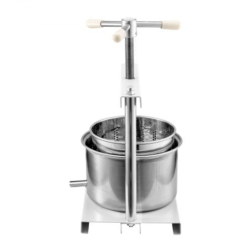 145 Gal5L Fruit Wine Press 2 Stainless Steel Barrels Manual Juice Maker