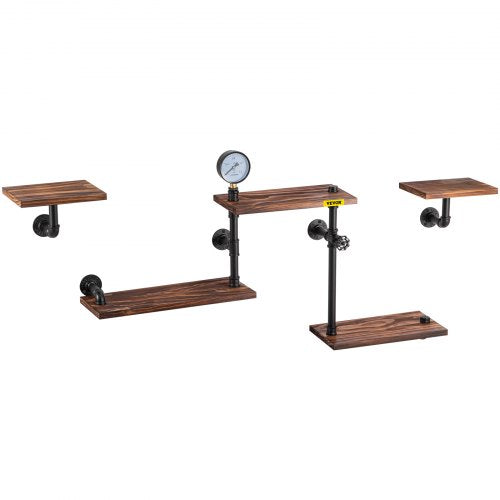 Industrial Pipe Shelving Pipe Shelves with 5Tier Wood Planks Rustic