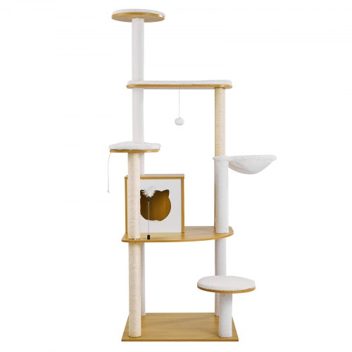 Large Cat Tree 68.9 inches Tall Cat Tower Multilevel Cat Condo Furniture