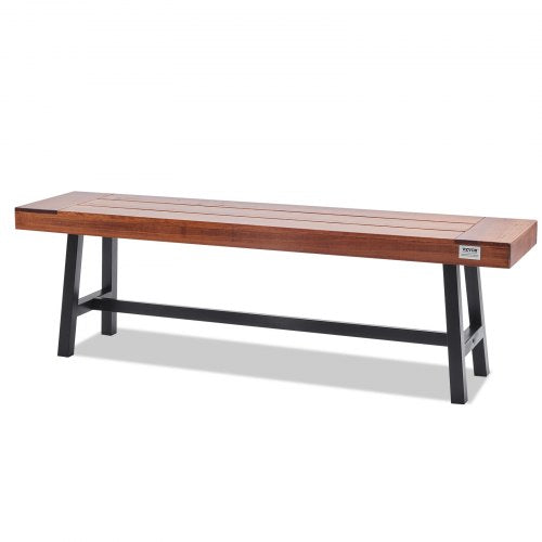 Outdoor Bench 63 inches Wood Garden Bench with Metal Leg for Outdoors