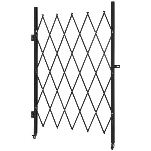 Single Folding Security Gate Lockable Scissor With 360 Swivel Casters Outdoor a